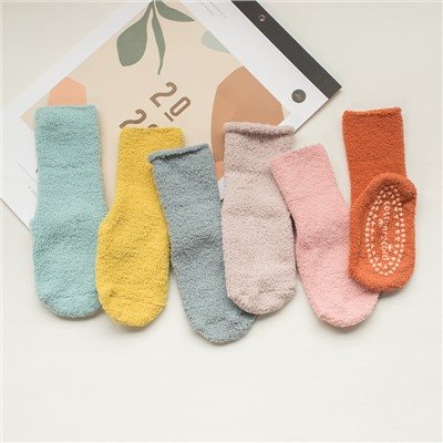 Slipper Cute Animal Fuzzy Winter Warm Grip Non Slip Kid Kaus Kaki